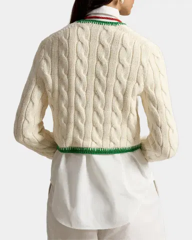 Polo Ralph Lauren Cable-Knit Cropped Cardigan | Thumbnail 3 Polo Ralph Lauren Cable-Knit Cropped Cardigan | Thumbnail 3