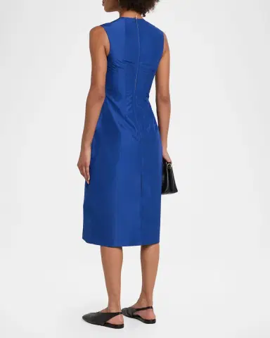Jil Sander Sleeveless Structured Satin Midi Dress | Thumbnail 2