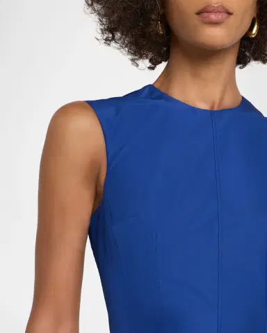 Jil Sander Sleeveless Structured Satin Midi Dress | Thumbnail 4