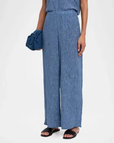 Eileen Fisher Crinkled Wide-Leg Ankle Pants | Thumbnail 3