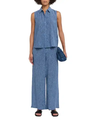 Eileen Fisher Crinkled Wide-Leg Ankle Pants | Thumbnail 1