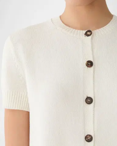 Lafayette 148 New York Crewneck Cotton-Silk Cardigan | Thumbnail 4 Lafayette 148 New York Crewneck Cotton-Silk Cardigan | Thumbnail 4