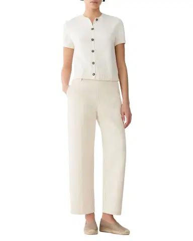 Lafayette 148 New York Crewneck Cotton-Silk Cardigan | Thumbnail 1 Lafayette 148 New York Crewneck Cotton-Silk Cardigan | Thumbnail 1