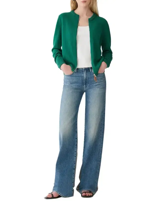 Lafayette 148 New York Crewneck Cotton-Silk Cardigan