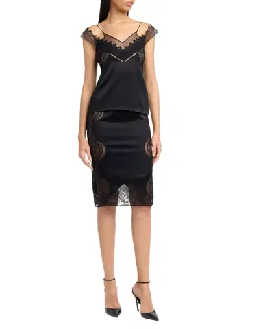 Tom Ford Lace Inset Double-Strap Satin Crepe Blouse | Thumbnail 1 Tom Ford Lace Inset Double-Strap Satin Crepe Blouse | Thumbnail 1