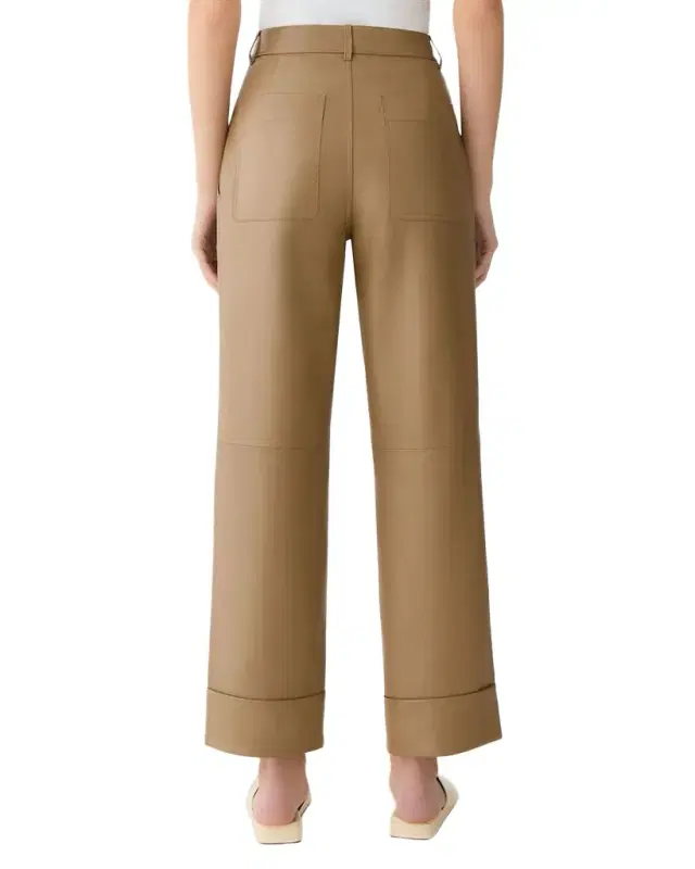 Lafayette 148 New York Highline Cropped Nappa Leather Pants