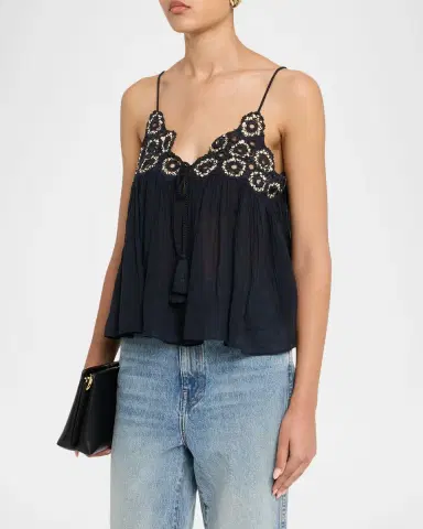 Ulla Johnson Alessia Embroidered Gauze Tank Top | Thumbnail 3 Ulla Johnson Alessia Embroidered Gauze Tank Top | Thumbnail 3