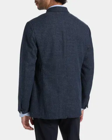 Canali Men's Cotton Hopsack Stand-Collar Chore Jacket | Thumbnail 2 Canali Men's Cotton Hopsack Stand-Collar Chore Jacket | Thumbnail 2