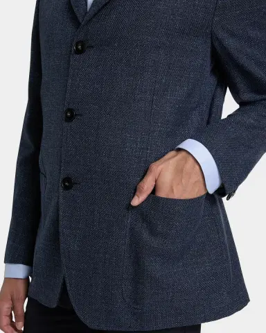 Canali Men's Cotton Hopsack Stand-Collar Chore Jacket | Thumbnail 4 Canali Men's Cotton Hopsack Stand-Collar Chore Jacket | Thumbnail 4