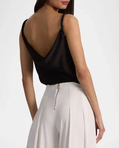 ALICE + OLIVIA Monique Twist Strap Cowl-Neck Blouse | Thumbnail 2