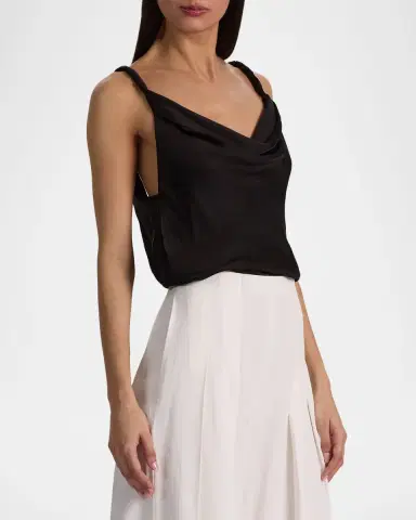 ALICE + OLIVIA Monique Twist Strap Cowl-Neck Blouse | Thumbnail 3
