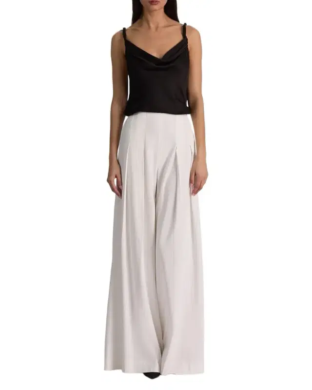 ALICE + OLIVIA Monique Twist Strap Cowl-Neck Blouse