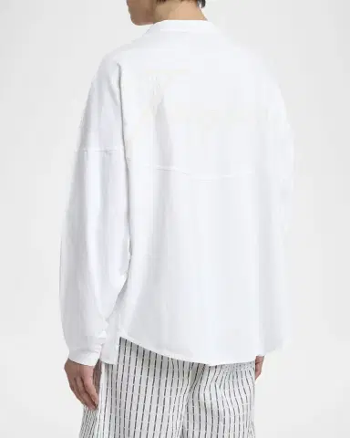 Jacquemus Men's Embroidered Logo Long-Sleeve Crewneck T-Shirt | Thumbnail 2