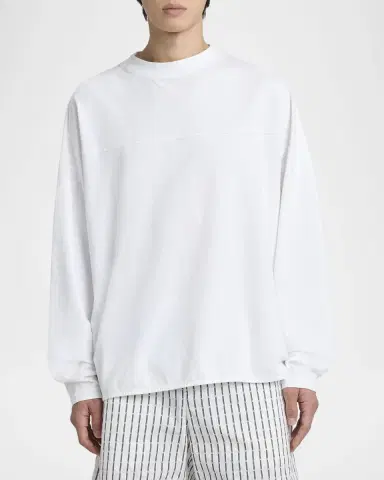 Jacquemus Men's Embroidered Logo Long-Sleeve Crewneck T-Shirt | Thumbnail 3