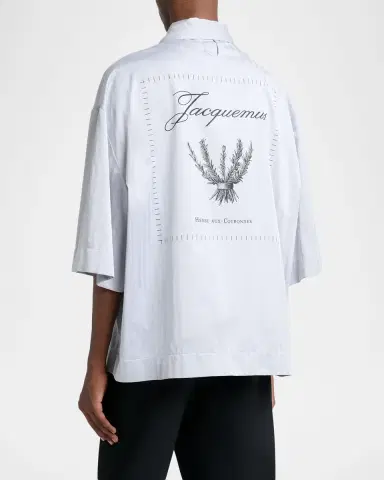 Jacquemus Men's La Chemise Rosamary-Printed Short-Sleeve Shirt | Thumbnail 2