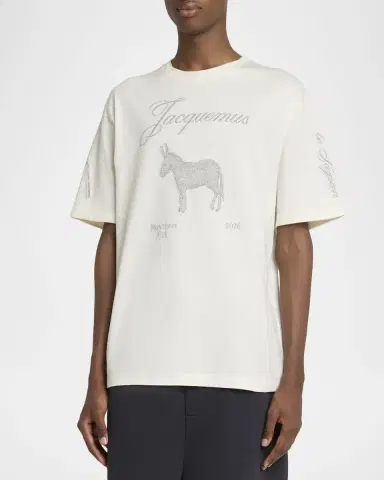 Jacquemus Men's Embroidered Le Paysan Crewneck T-Shirt | Thumbnail 3