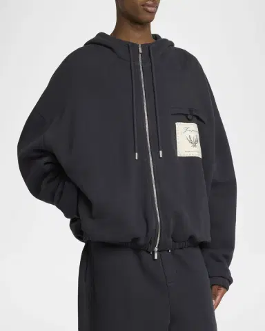 Jacquemus Men's The Torneo Rosemary Label Full-Zip Hoodie | Thumbnail 3 Jacquemus Men's The Torneo Rosemary Label Full-Zip Hoodie | Thumbnail 3