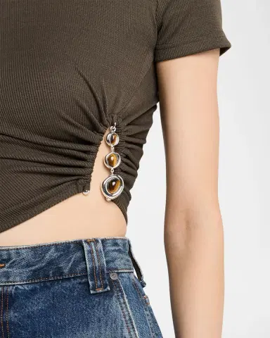Christopher Esber Crystal Droplet Cutout Short-Sleeve Crop Top | Thumbnail 4 Christopher Esber Crystal Droplet Cutout Short-Sleeve Crop Top | Thumbnail 4