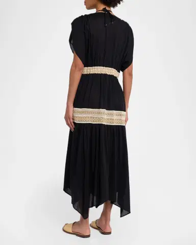 Ramy Brook Audra Embroidered Cotton Tie-Waist Coverup Dress | Thumbnail 2
