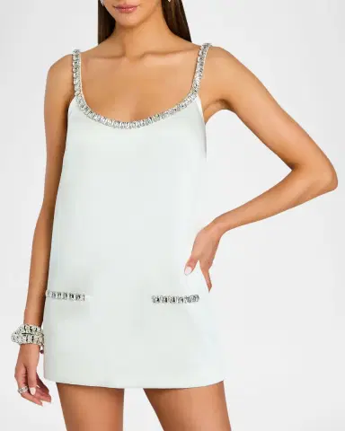Retrofête Reilly Embellished Satin Mini Dress | Thumbnail 3 Retrofête Reilly Embellished Satin Mini Dress | Thumbnail 3