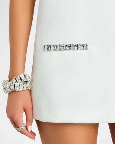 Retrofête Reilly Embellished Satin Mini Dress | Thumbnail 5 Retrofête Reilly Embellished Satin Mini Dress | Thumbnail 5