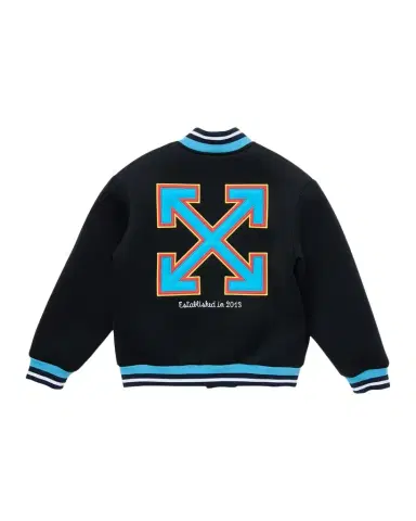Off-White Boy's Patch Varsity Bomber Jacket, Size | Thumbnail 1