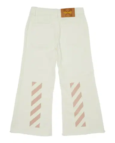 Off-White Girl's Bookish Diagonal Striped Denim Jeans, Size 4-12 | Thumbnail 1 Off-White Girl's Bookish Diagonal Striped Denim Jeans, Size 4-12 | Thumbnail 1