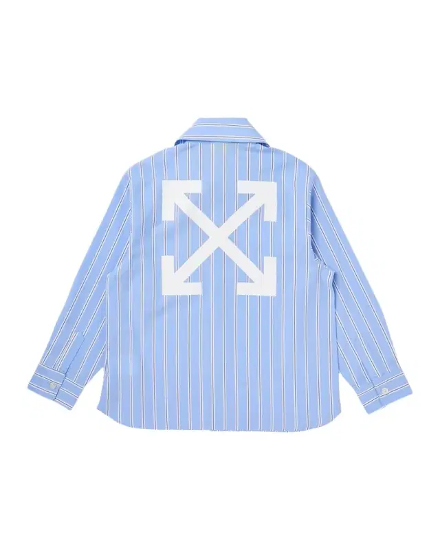 Boy 's Embroidered Striped Shirt, Size