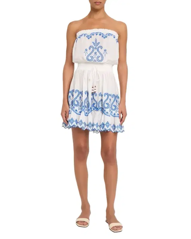 Ramy Brook Natalie Embroidered Strapless Mini Dress