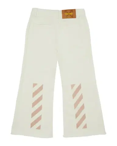 Off-White Girl's Bookish Diagonal Striped Denim Jeans, Size | Thumbnail 1 Off-White Girl's Bookish Diagonal Striped Denim Jeans, Size | Thumbnail 1