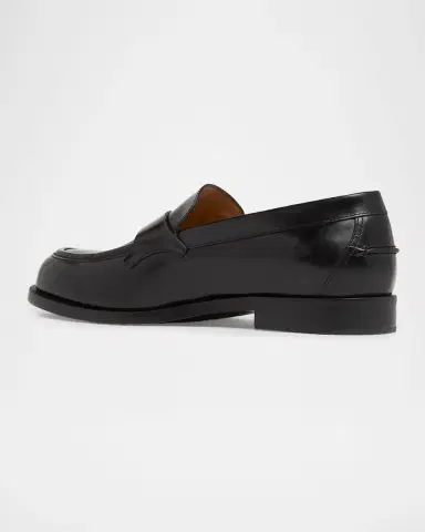 Versace Men's Leather Medusa Coin Penny Loafers | Thumbnail 3 Versace Men's Leather Medusa Coin Penny Loafers | Thumbnail 3