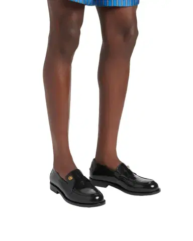 Versace Men's Leather Medusa Coin Penny Loafers | Thumbnail 1 Versace Men's Leather Medusa Coin Penny Loafers | Thumbnail 1
