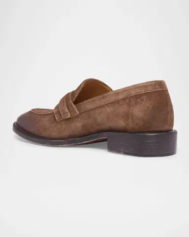 Versace Men's Suede La Medusa Buckle Loafers | Thumbnail 3