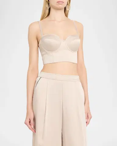 L'Agence Nysa Satin Bustier Top | Thumbnail 3