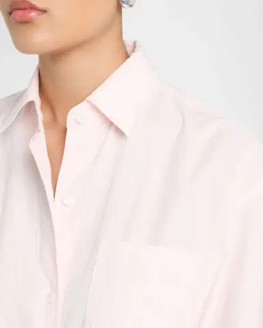 MARIA MCMANUS Long-Sleeve Drawstring Midi Shirtdress | Thumbnail 4