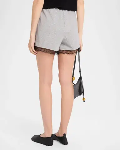 MARIA MCMANUS Lace Bias Shorts with Pinstripes | Thumbnail 2