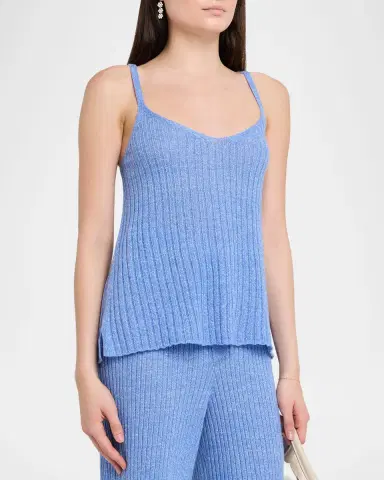 Guest in Residence Breezy Ribbed Cashmere-Linen Tank Top | Thumbnail 3 Guest in Residence Breezy Ribbed Cashmere-Linen Tank Top | Thumbnail 3