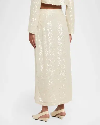 Lapointe High-Waist Sequined Slit Midi Dress | Thumbnail 2 Lapointe High-Waist Sequined Slit Midi Dress | Thumbnail 2