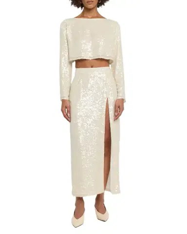 Lapointe High-Waist Sequined Slit Midi Dress | Thumbnail 1 Lapointe High-Waist Sequined Slit Midi Dress | Thumbnail 1