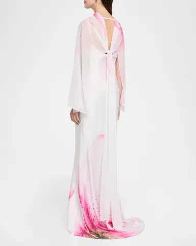 Significant Other Devlyn Floral Satin Georgette Gown | Thumbnail 2 Significant Other Devlyn Floral Satin Georgette Gown | Thumbnail 2
