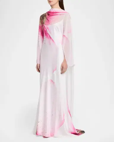 Significant Other Devlyn Floral Satin Georgette Gown | Thumbnail 3 Significant Other Devlyn Floral Satin Georgette Gown | Thumbnail 3