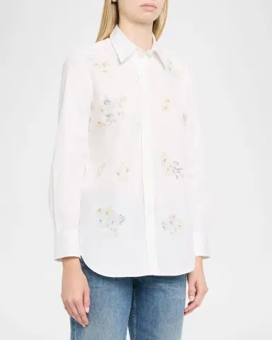 Libertine Porcelain Garden Cotton Poplin Button-Down Shirt | Thumbnail 3 Libertine Porcelain Garden Cotton Poplin Button-Down Shirt | Thumbnail 3