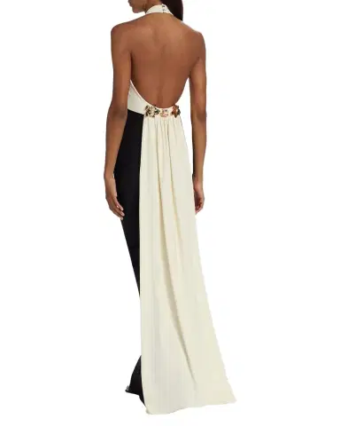 Chiara Boni La Petite Robe Noori Backless Draped Mermaid Gown | Thumbnail 1 Chiara Boni La Petite Robe Noori Backless Draped Mermaid Gown | Thumbnail 1
