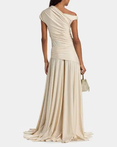 Chiara Boni La Petite Robe Becia Ruched One-Shoulder Satin Gown | Thumbnail 2 Chiara Boni La Petite Robe Becia Ruched One-Shoulder Satin Gown | Thumbnail 2