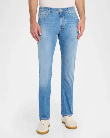 Jacob Cohen Men's Faded Slim Fit Five-Pocket Jeans | Thumbnail 3 Jacob Cohen Men's Faded Slim Fit Five-Pocket Jeans | Thumbnail 3