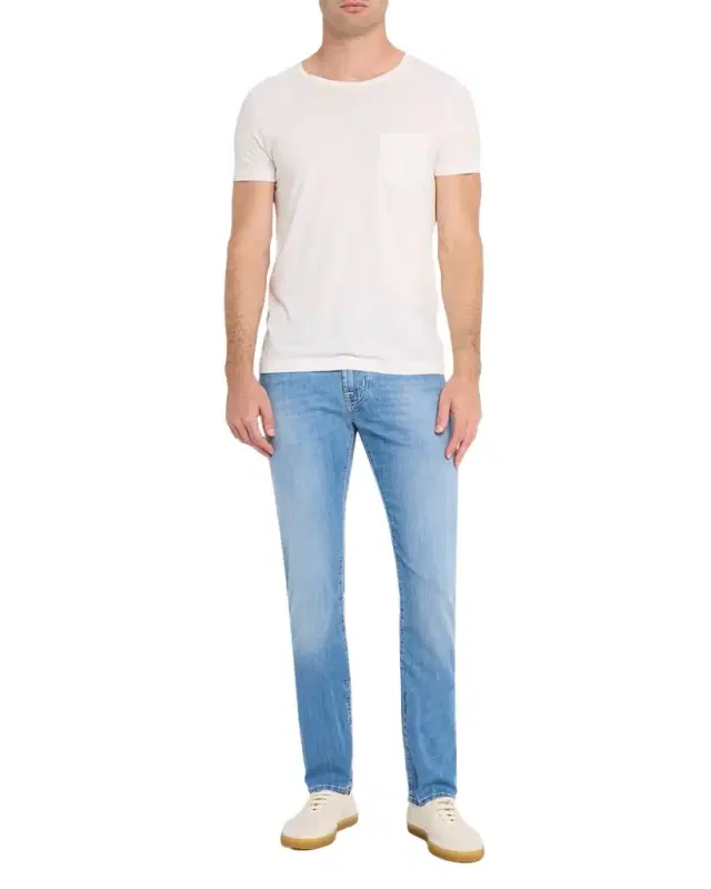 Men's Faded Slim Fit Five-Pocket Jeans