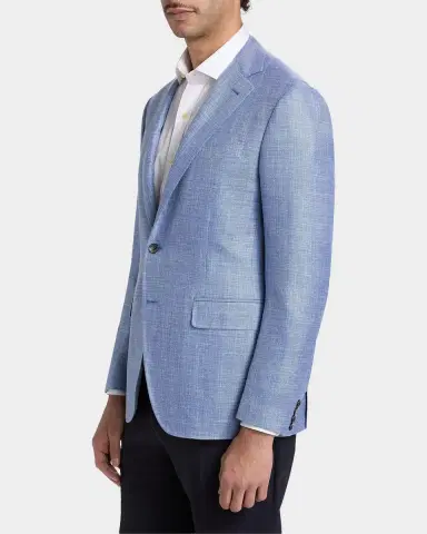 Canali Men 's Kei Wool, Silk and Linen Two-Button Blazer | Thumbnail 6