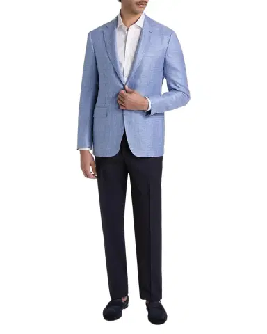 Canali Men 's Kei Wool, Silk and Linen Two-Button Blazer | Thumbnail 1