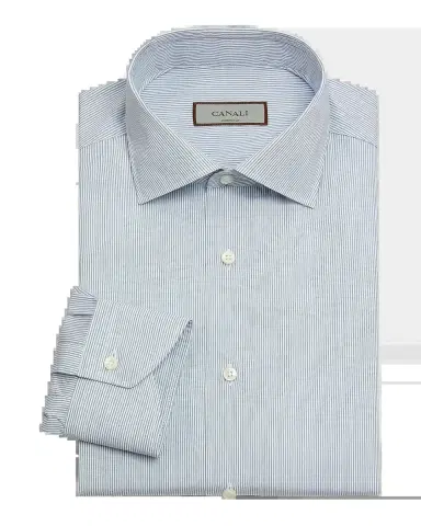 Canali Men's Cotton Micro-Stripe Dress Shirt | Thumbnail 2 Canali Men's Cotton Micro-Stripe Dress Shirt | Thumbnail 2