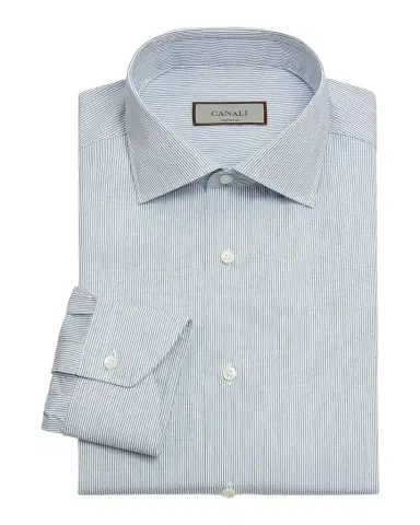 Canali Men's Cotton Micro-Stripe Dress Shirt | Thumbnail 1 Canali Men's Cotton Micro-Stripe Dress Shirt | Thumbnail 1
